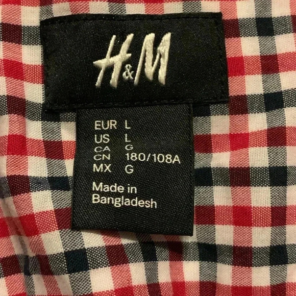 Men’s H&M Plaid Button Down Shirt Size Large EUC - Picture 5 of 6